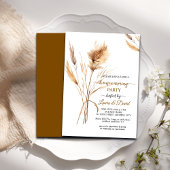 ウォーターカラーパンパスグラス引っ越し祝いパーティーパーティー 招待状