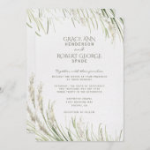 ウォーターカラーパンパスグラス結婚式招待状 招待状 (正面/裏面)