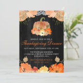 ウォーターカラーパンプキンウッド感謝祭ディナー 招待状 (スタンド正面)