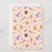 ウォーターカラーパンプキンカクテルハロウィーン誕生日 招待状 (裏面)