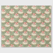 ウォーターカラーパンプキングリーン金ゴールドグリッター ラッピングペーパー (フラット)