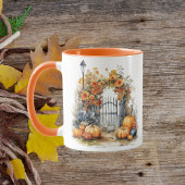 ウォーターカラーパンプキンス秋コテージガーデン マグカップ