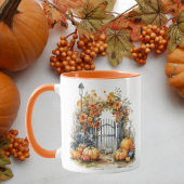 ウォーターカラーパンプキンス秋コテージガーデン マグカップ