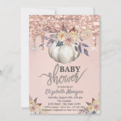 ウォーターカラーパンプキンバラ金ゴールドグリッタードリップ 招待状 (正面)