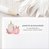 ウォーターカラーパンプキンパステルピンクフローラバラ ラベル (インサイチュ)