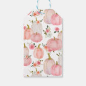 ウォーターカラーパンプキンパステルピンクローズ誕生日 ギフトタグ (裏面)