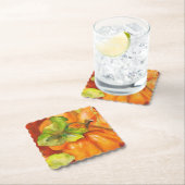 ウォーターカラーパンプキンパッチスクエア紙コースター ペーパーコースター (インサイチュ)
