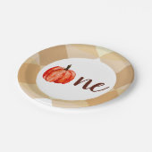 ウォーターカラーパンプキンファースト誕生日オータム秋ガール ペーパープレート (アングル)