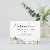 ウォーターカラーパンプキンフローラ移動休日はがき ポストカード (スタンド正面)