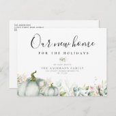 ウォーターカラーパンプキンフローラ移動休日はがき ポストカード (正面/裏面)