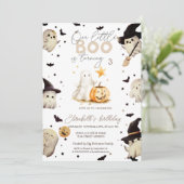 ウォーターカラーパンプキンブー幽霊ハロウィーン 招待状 (スタンド正面)