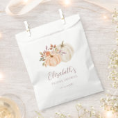 ウォーターカラーパンプキンボホ秋フローラブライダルシャワー フェイバーバッグ (クリップ留めされた状態)