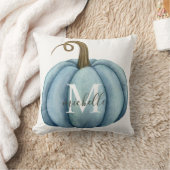 ウォーターカラーパンプキンボモノグラムのホ秋デコール クッション (ブランケット)