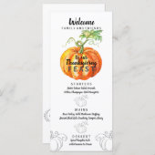 ウォーターカラーパンプキン感謝祭デザイン メニュー (正面/裏面)