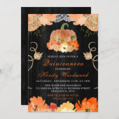 ウォーターカラーパンプキン秋咲き花キンセアニェラ 招待状 (正面/裏面)