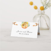 ウォーターカラーパンプキ結婚ン座席表 プレイスカード (裏面)