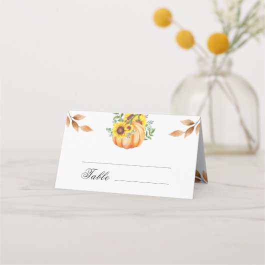 ウォーターカラーパンプキ結婚ン座席表 プレイスカード (正面)