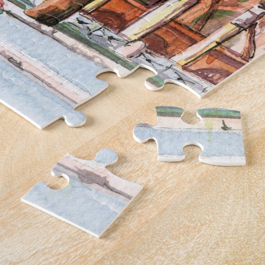 ウォーターカラーパークイラストレーション ジグソーパズル (側面)