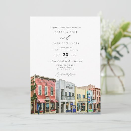 ウォーターカラーパークシティユタ建物結婚ズ 招待状 (スタンド正面)