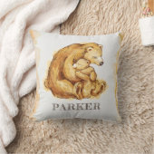 ウォーターカラーパーソナライズされたベア子供部屋 クッション (ブランケット)