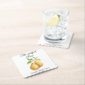 ウォーターカラーパーフェクト梨フローラブライダルシャワー ペーパーコースター (インサイチュ)