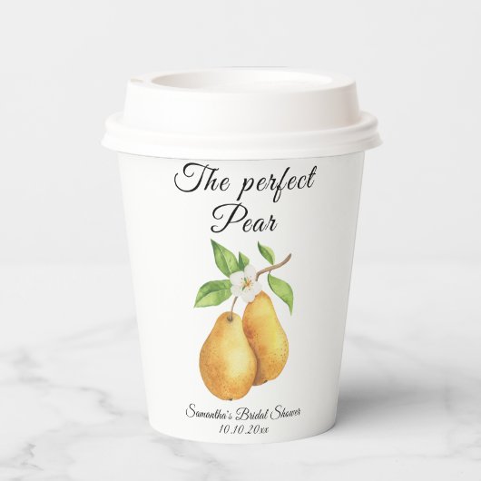 ウォーターカラーパーフェクト梨フローラブライダルシャワー 紙コップ (裏面)