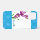 ウォーターカラーパープルアイリスボタニカルアートフローラ Case-Mate iPhoneケース (裏面 (横))