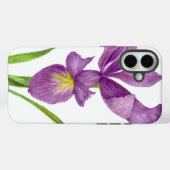 ウォーターカラーパープルアイリスボタニカルアートフローラ Case-Mate iPhoneケース (裏面 (横))