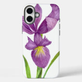 ウォーターカラーパープルアイリスボタニカルアートフローラ Case-Mate iPhoneケース (裏面)