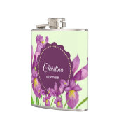 ウォーターカラーパープルアイリスボタニカルイラストレーション フラスク (左)