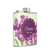 ウォーターカラーパープルアイリスボタニカルイラストレーション フラスク (右)