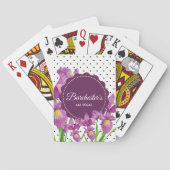 ウォーターカラーパープルアイリス白黒水玉模様 トランプ (裏面)