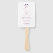 ウォーターカラーパープルシーシェル結婚式 プログラム ハンドファン (正面)