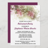 ウォーターカラーパープルジャスミンリタイアメントパーティー 招待状 (正面/裏面)