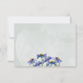 ウォーターカラーパープルデイジー素朴セージグリーンイベント 出欠カード (裏面)