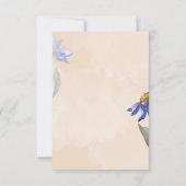 ウォーターカラーパープルデイジー素朴ピーチ結婚ーズ 出欠カード (裏面)