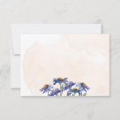 ウォーターカラーパープルデイジー素朴ピーチ結婚ーズ 出欠カード (裏面)