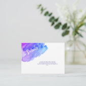 ウォーターカラーパープルブルーこうもりバー(ユダヤ教の)バル・ミツバー詳細 エンクロージャーカード (スタンド正面)