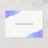 ウォーターカラーパープルブルーこうもりバー(ユダヤ教の)バル・ミツバー詳細 エンクロージャーカード (裏面)