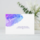 ウォーターカラーパープルブルーこうもりバー(ユダヤ教の)バル・ミツバー詳細 招待状 (スタンド正面)