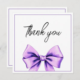 ウォーターカラーパープルボウ甘い16誕生日 サンキューカード