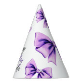 ウォーターカラーパープルボウ甘い16誕生日 パーティーハット (右)