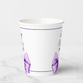 ウォーターカラーパープルボウ甘い16誕生日 紙コップ (左)