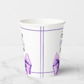 ウォーターカラーパープルボウ甘い16誕生日 紙コップ (右)