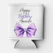 ウォーターカラーパープルボウ甘い16誕生日 缶クーラー (正面)
