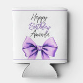 ウォーターカラーパープルボウ甘い16誕生日 缶クーラー (裏面)