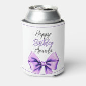 ウォーターカラーパープルボウ甘い16誕生日 缶クーラー (缶裏面)