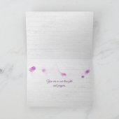 ウォーターカラーパープルポピー悔やみや弔慰 カード (内部)