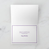 ウォーターカラーパープルポンドリリーズ姪誕生日 カード (内部)