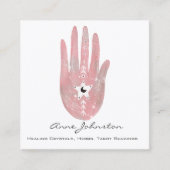 ウォーターカラーパームアンドスタースクエアビジネスカード スクエア名刺 (正面)